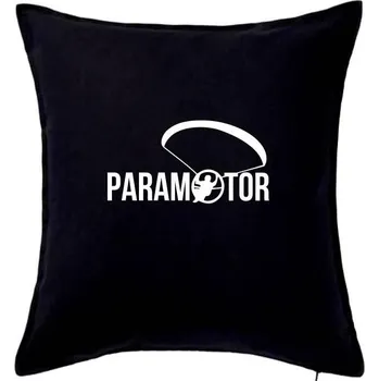 Polštář Paramotor nápis - Polštář 50x50 - 50x50 - Pouze potah ( Černá )