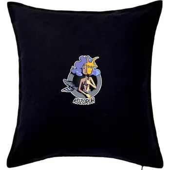 Polštář Znamení komiks kozoroh - Polštář 50x50 - 50x50 - Pouze potah ( Černá )