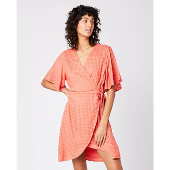 Dámské šaty šaty Rip Curl IBIZA WRAP DRESS Coral velikost M