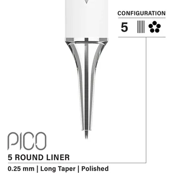 Tetování FK IRONS Vertix PICO 5 Round Liner Long Taper 0,25mm 25/5RLLT