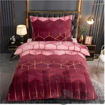 Prodloužené mikroplyšové povlečení Premium 140x220+70x90 Nina vínová