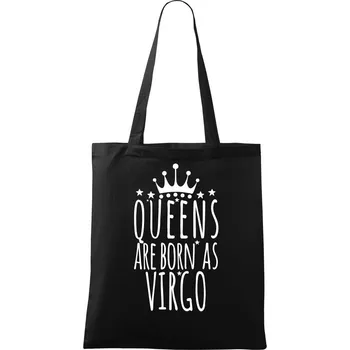 Queens are born as Virgo - Panna - Taška bavlněná - 42 x 38 cm ( Černá )