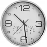 Hodiny nástěnné kov tepl./vlhk. bílé pr. 33 cm - dia 33 cm