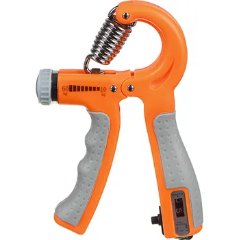 Nastavitelný posilovač rukou 10-60 kg s počítadlem, oranžová
