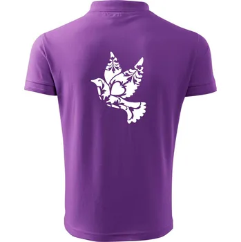 Pánská košile Ptáček vzorovaný - Polokošile pánská Pique Polo 203 - L ( Fialová )