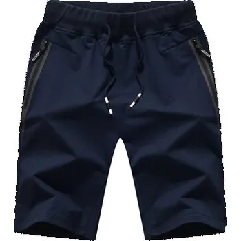 Pánské casual šortky prodyšné s kapsami na zip Barva: Tmavě Modrá, Velikost: 5XL