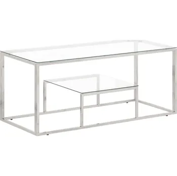 Konferenční stolek vidaXL Konferenční stolek nerezová ocel a tvrzené sklo [350020] Barva: Stříbrná