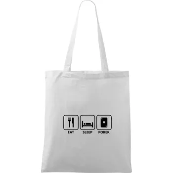 Eat sleep poker - Taška bavlněná - 42 x 38 cm ( Bílá )