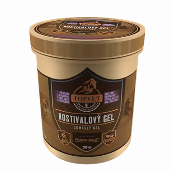 Kosmetika pro koně TopVet Kostivalový gel Velikost balení v ml: 500 ml