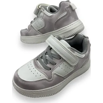 Dívčí tenisky Fashion Dívčí šedé tenisky na suchý zip 01 Barva: Šedá, Velikost: 26