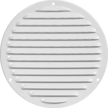 Větrací mřížka Ventishop KVMRb 200 kulatá kovová mřížka se síťkou proti hmyzu, bílá