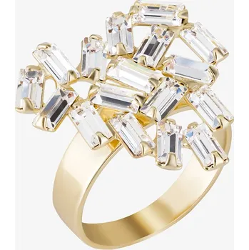 Prsten Preciosa Pozlacený bižuterní prsten Sugarheart, srdce s českým křišťálem Preciosa, krystal