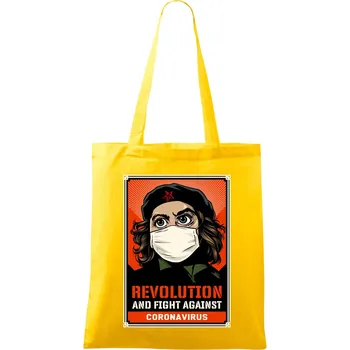 Corona Revolution & Fight - Taška bavlněná - 42 x 38 cm ( Žlutá )