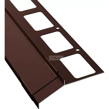 Stavební profil Balkonová lišta Havos s okapničkou, komaxit hnědý, přesah 40 mm, 2.5 m (Okapnicový profil 40 mm komaxit hnědý)