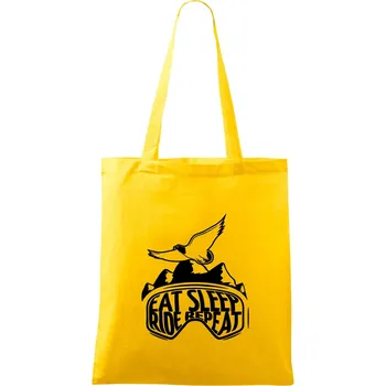 Eat sleep ride repeat - hory - Taška bavlněná - 42 x 38 cm ( Žlutá )