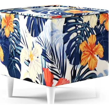 Taburet Eka Podnožka DEXTER 40 cm Výběr nohou: Bílé, Barva látky: TROPIC 3