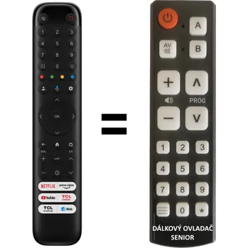Dálkový ovladač TCL 50P638 náhradní dálkový ovladač pro seniory