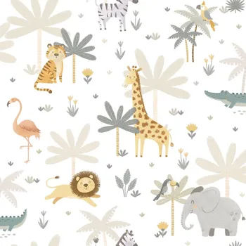Tapeta ICH Wallcoverings Dětská vliesová tapeta se zvířátky z džungle, 974-1, Mika, ICH Wallcoverings, velikost 10,05 x 0,53 m