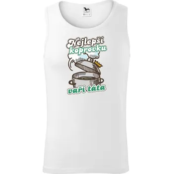 Nejlepší koprovku vaří táta - Tílko pánské Core - XL ( Bílá )