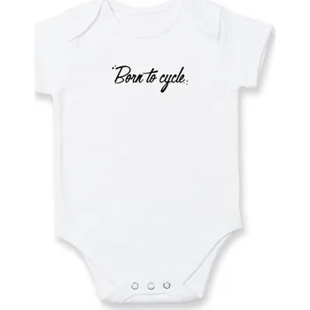 Born to cycle - psací - Body kojenecké s krátkým rukávem - Krátký r. do 3 měs ( Bílá )