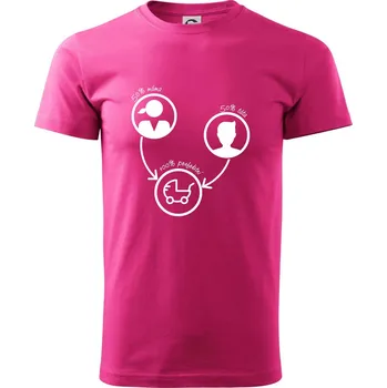 Pánská móda 50% máma 50% táta = 100 perfektní - Klasické pánské triko vyšší gramáže - XL ( Purpurová )