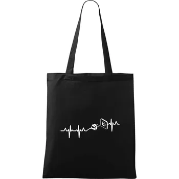 Nákupní taška EKG elektrikář - Taška bavlněná - 42 x 38 cm ( Černá )