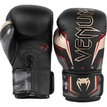 Boxerské rukavice Boxerské rukavice VENUM Elite Evo Black/Gold/Red 12oz