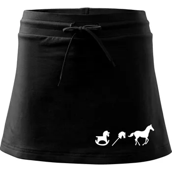 Dámská sukně Evoluce koně - Sportovní sukně - two in one - XL ( Černá )