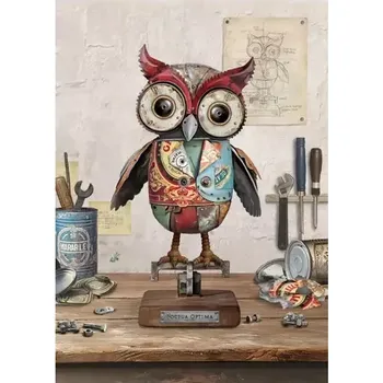 Luxusní přání BUG ART RETRO Sova (Blahopřání se sovou, dárky sovy)