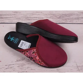 Dámské pantofle Dámské pantofle přezůvky ADANEX bio 28347 vínové s květy uzavřená špička velikost: 37