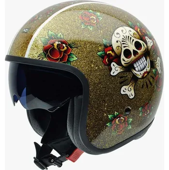 Helma na motorku Otevřená motocyklová přilba NZI Rolling 4 SKULL N´ROSES Velikost: M