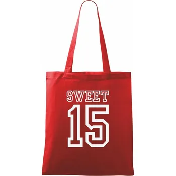 Nákupní taška Sweet 15 - Taška bavlněná - 42 x 38 cm ( Červená )