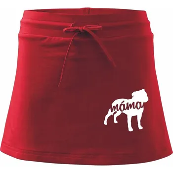 Dámská sukně Stafordširský bullteriér máma obrys - Sportovní sukně - two in one - M ( Červená )