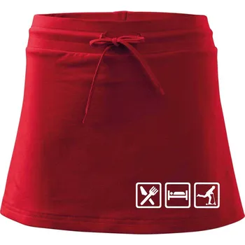 Dámská sukně Eat sleep koloběh - koloběžka - Sportovní sukně - two in one - M ( Červená )