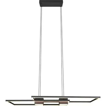 Trio Leuchten 347710432 ALBANY - Závěsné LED černé svítidlo s dálkovým ovladačem, LED 37W, 2700 - 6500K, 100 x 28cm (Závěsný lustr stmívatelný dálkovým ovladačem)