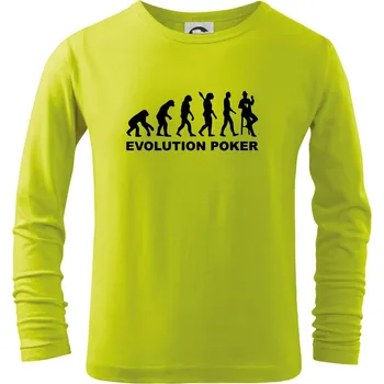 Dětská móda Evolution poker - Triko dětské Long Sleeve - 134 cm/8 let ( Limetková )