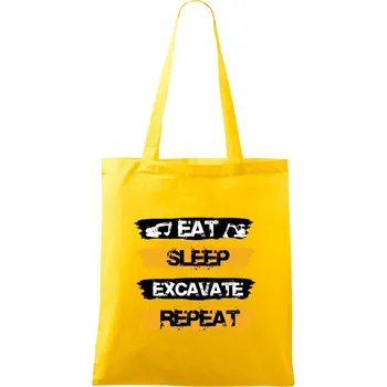 Nákupní taška Eat Sleep Excavate Repeat - Taška bavlněná - 42 x 38 cm ( Žlutá )