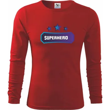 Chlapecké tričko Superboy - nápis barevný - Triko dětské Long Sleeve - 122 cm/6 let ( Červená )