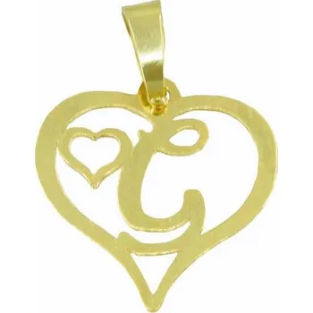 Přívěsek 3698 Zlatý přívěsek srdce s písmenem G