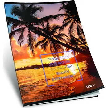 Sešit sešit 440, A4, 42 listů, bez linek, ,edice NATURE, motiv západ slunce na pláži