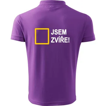 Pánská košile Jsem zvíře obdelník - Polokošile pánská Pique Polo 203 - 5XL ( Fialová )