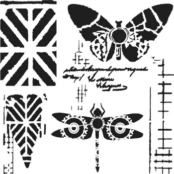 Šablona TCW 6aquot;x6aquot; (15,2x15,2 cm) - Dragonfly Collage