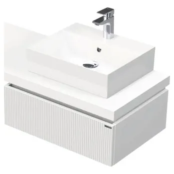 Koupelnový nábytek Koupelnová skříňka s umyvadlem Intedoor DESK 3D bílá matná 130,5 x 44,4 x 50,2 cm DE 54 3D 130 P STORM 1Z A8916