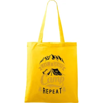 Nákupní taška Eat Sleep Camp Repeat - Taška bavlněná - 42 x 38 cm ( Žlutá )
