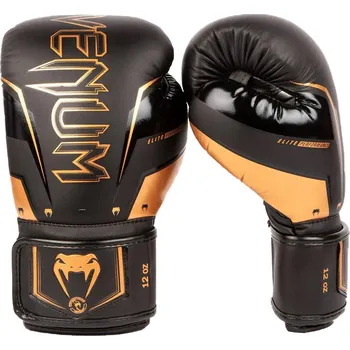 Boxerské rukavice Boxerské rukavice VENUM Elite Evo Black/Bronz 10oz