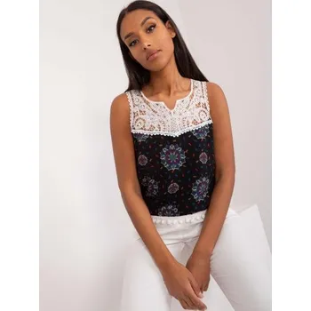Dámský top viskózový černo-modrý