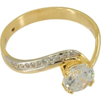 Prsten sZlato.cz 3952 Zlatý zásnubní prsten v kombinaci bílého a žlutého zlata Velikost: 58, Váha: 3.05 g