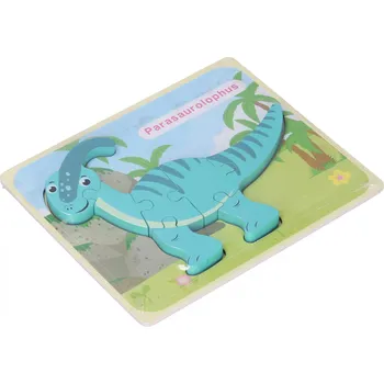 Hračka Vkládačka dřevěná dinosaurus 18x14,5 cm