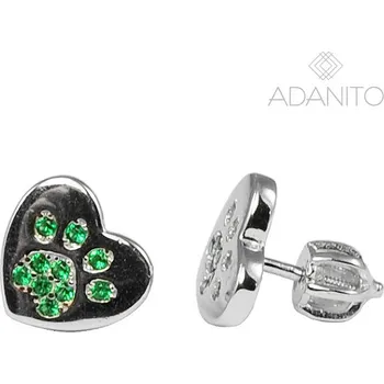 Náušnice Stříbrné náušnice tlapky v srdíčku