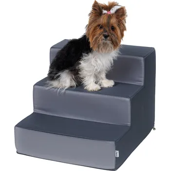 Schody a rampa pro psa Iridog Schody pro psy STEPPIE no.1 šedé se světle šedou v33 x š40 x d45 cm